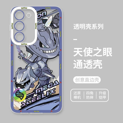 Japan Cartoon Pokemon Mega Evolution Anime | Salamence Steelix Diancie Heracross - Phone Case Samsung Galaxy S26 S25 S24 S23 S22 S21 FE Ultra Edge