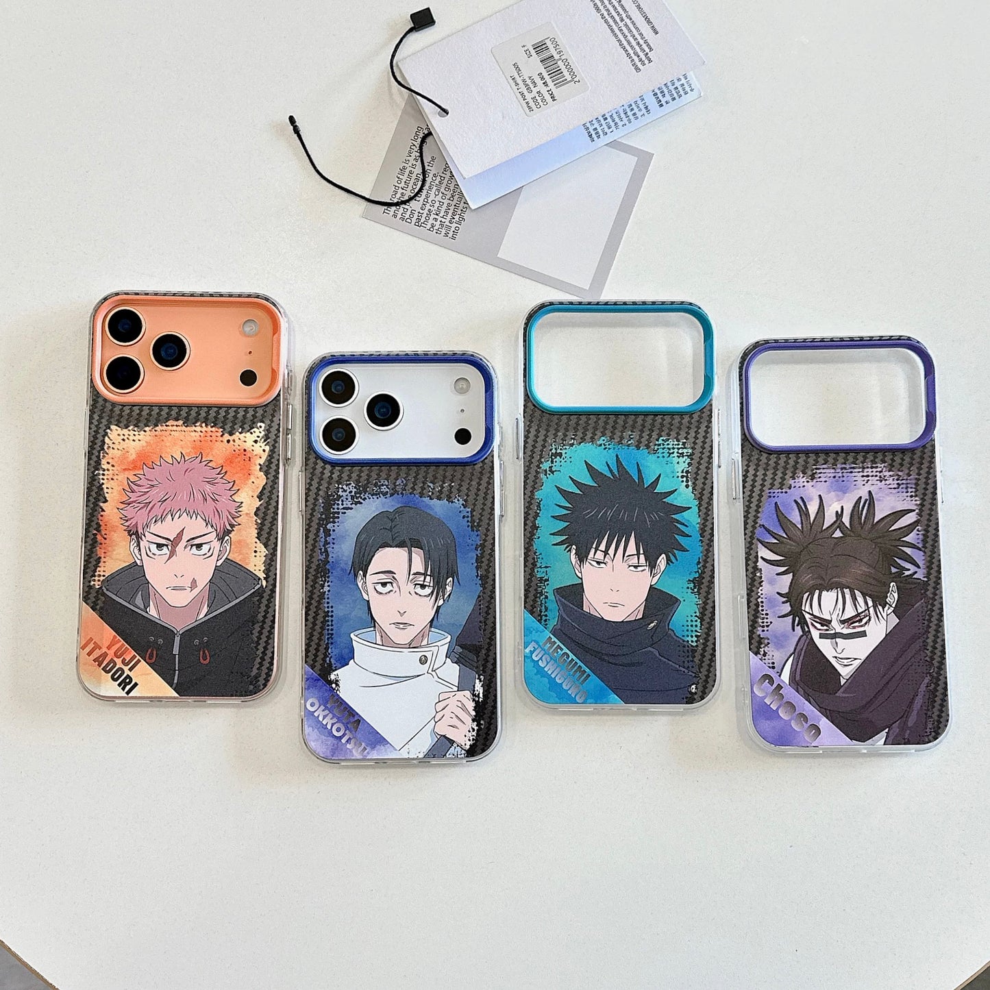 Japanese Anime Jujutsu Kaisen Laser Case Dark Background Version | Yuji Yuta Megumi Choso - iPhone Case PLUS SE2 11 12 13 14 15 16 16e 17 17e Pro Promax 12mini 13mini