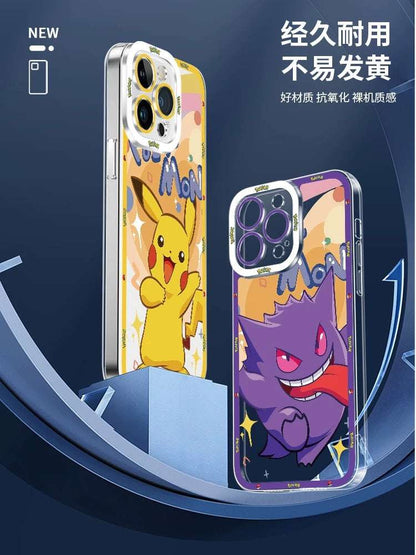 Japan Cartoon Pokemon Happy Party Verison | Pikachu - iPhone Case 6 7 8 PLUS SE2 XS XR X 11 12 13 14 15 16 16e Pro Promax 12mini 13mini