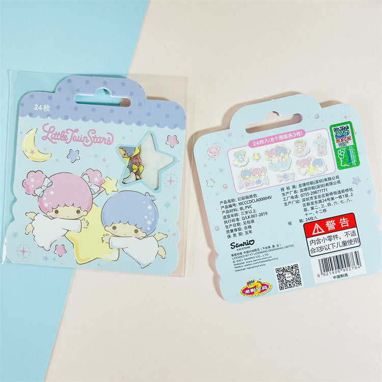 Sanrio Sweet Party Stickers Set | Hello Kitty My Melody Kuromi Little Twin Stars - Set of 24pcs