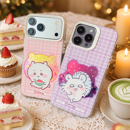 Japanese Cartoon ChiiKawa Daily with Icon Laser Case | Chiikawa Hachiware Usagi Momonga 4 Styles - Phone Case Samsung Galaxy S26 S25 S24 S23 S22 S21 FE Ultra Edge