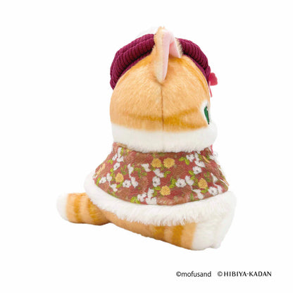 Japan Mofusand X Hibiya-Kadan | Mofusand Cat Wearing Flowery Cape Plush Doll - Kawaii items Room Decoration Doll