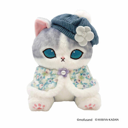 Japan Mofusand X Hibiya-Kadan | Mofusand Cat Wearing Flowery Cape Plush Doll - Kawaii items Room Decoration Doll