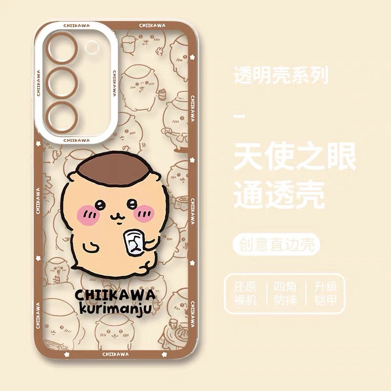 Japanese Cartoon Chiikawa Outing Daily with Comic | Chiikawa Hachiware Usagi Momonga Kurimanju Rakko Shisa Furuhonya 8 Styles - Phone Case Samsung Galaxy S26 S25 S24 S23 S22 S21 FE Ultra Edge