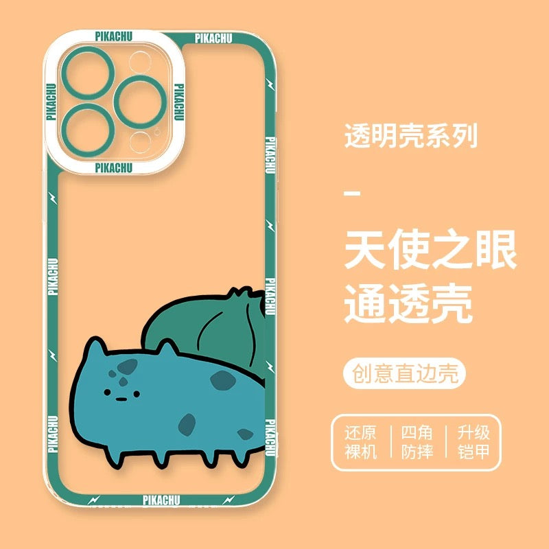 Japan Cartoon Pokemon Cute & Fighting Drawing Style | Pikachu Charmander Squirtle Bulbasaur Charizard Blastoise Venusaur - iPhone Case PLUS SE2 XS XR X 11 12 13 14 15 16 16e 17 17e Pro Promax 12mini 13mini