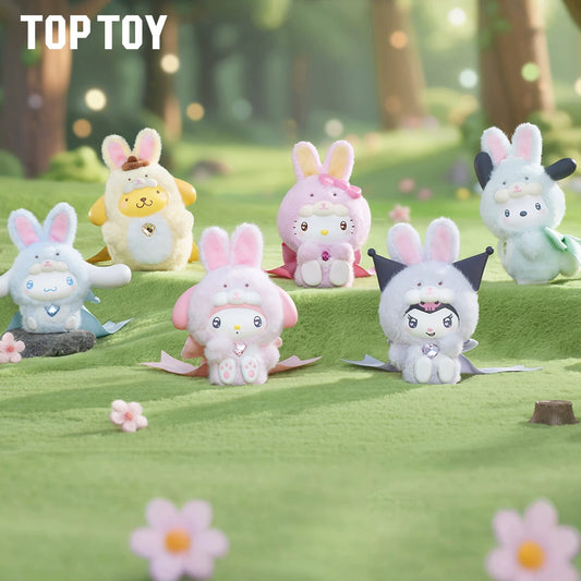 TopToy Sanrio Characters Diamond Bunny Baby | Hello Kitty My Melody Kuromi Cinnamoroll Pompompurin Pochacco - Collectable Toys Mystery Blind Box