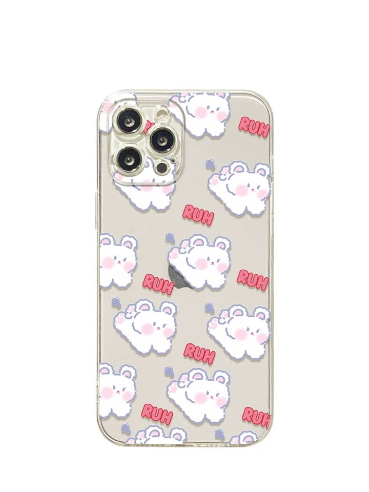 Running White Rabbit Ruh iPhone case Kawaii Lovely Cute Lolita iPhone 6 7 8 PLUS SE2 XS XR X 11 12 13 14 15 Pro Promax 12mini 13mini