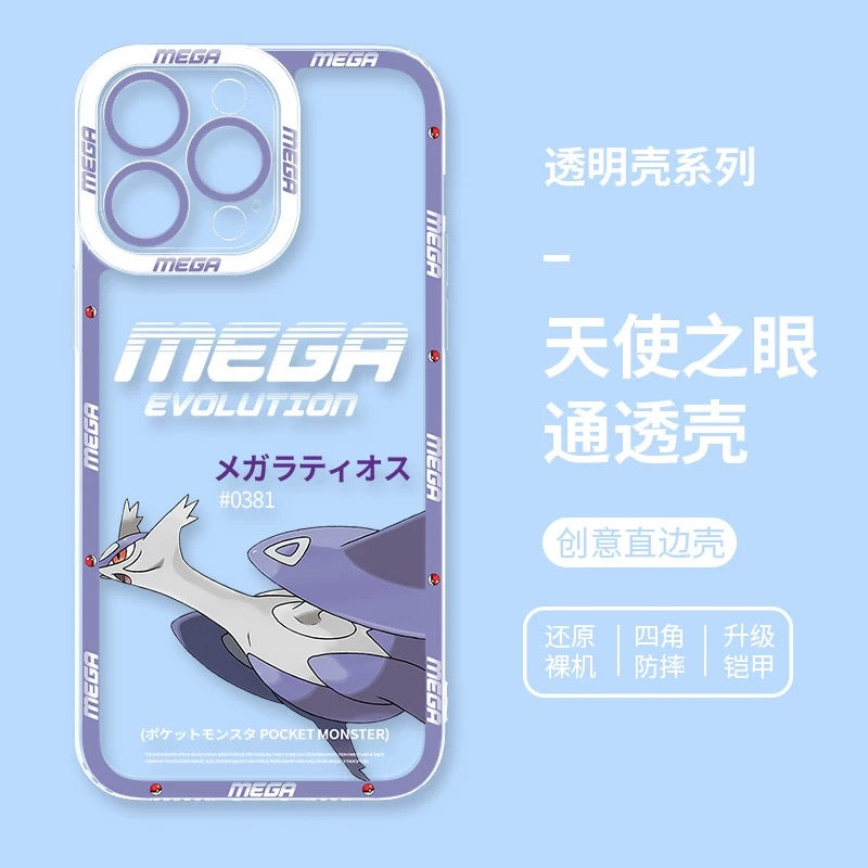 Japan Cartoon Pokemon Mega Evolution | Latios - iPhone Case 6 7 8 PLUS SE2 XS XR X 11 12 13 14 15 16 16e Pro Promax 12mini 13mini