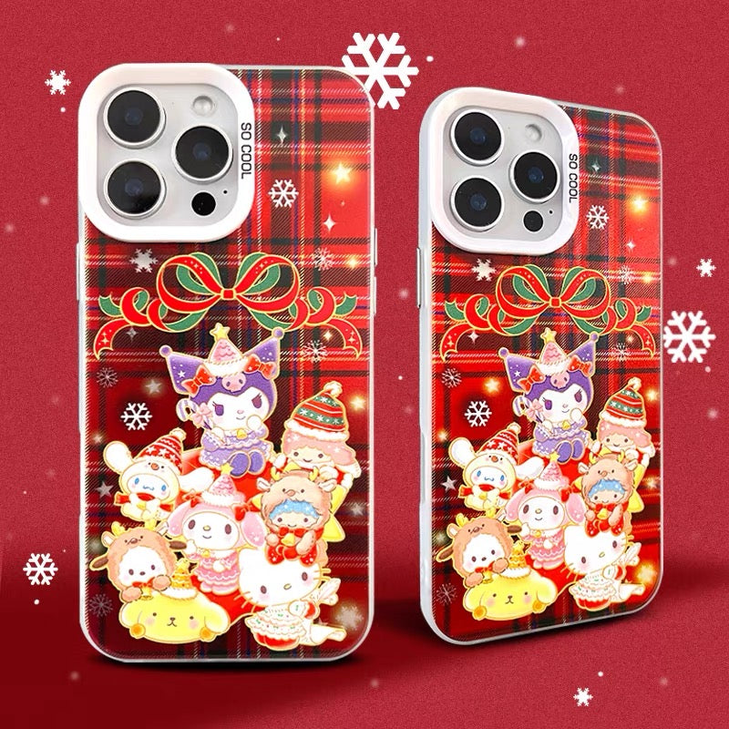 Japanese Cartoon Christmas Party Laser Case | Sanrio Group - Phone Case Samsung Galaxy S26 S25 S24 S23 S22 S21 FE Ultra Edge