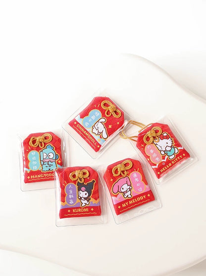 Sanrio Omamori Chinese Style Lucky Hope | Hello Kitty My Melody Kuromi Cinnamoroll Hangyodon - Kawaii items