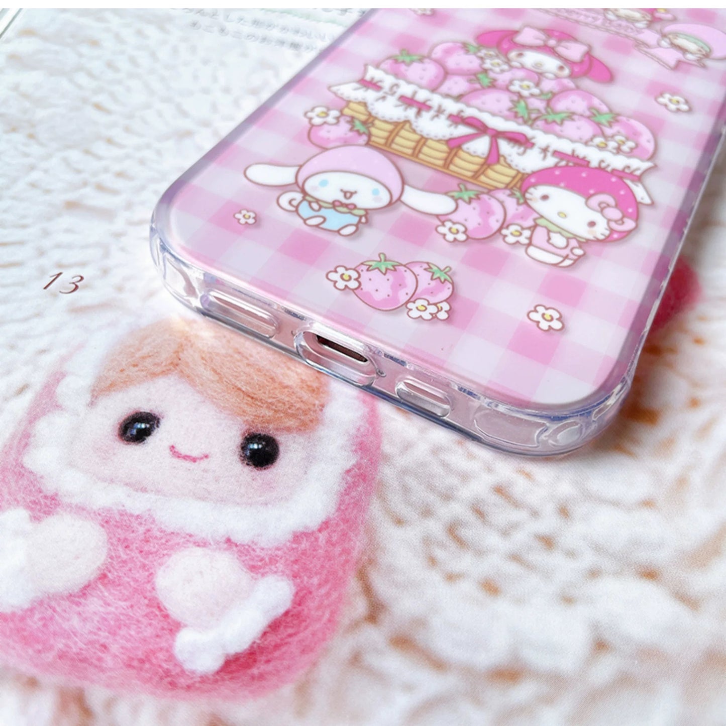 Japanese Cartoon Sanrio Strawberry Baby Hello Kitty My Melody Cinnamoroll - iPhone Case 13 14 15 Pro Promax