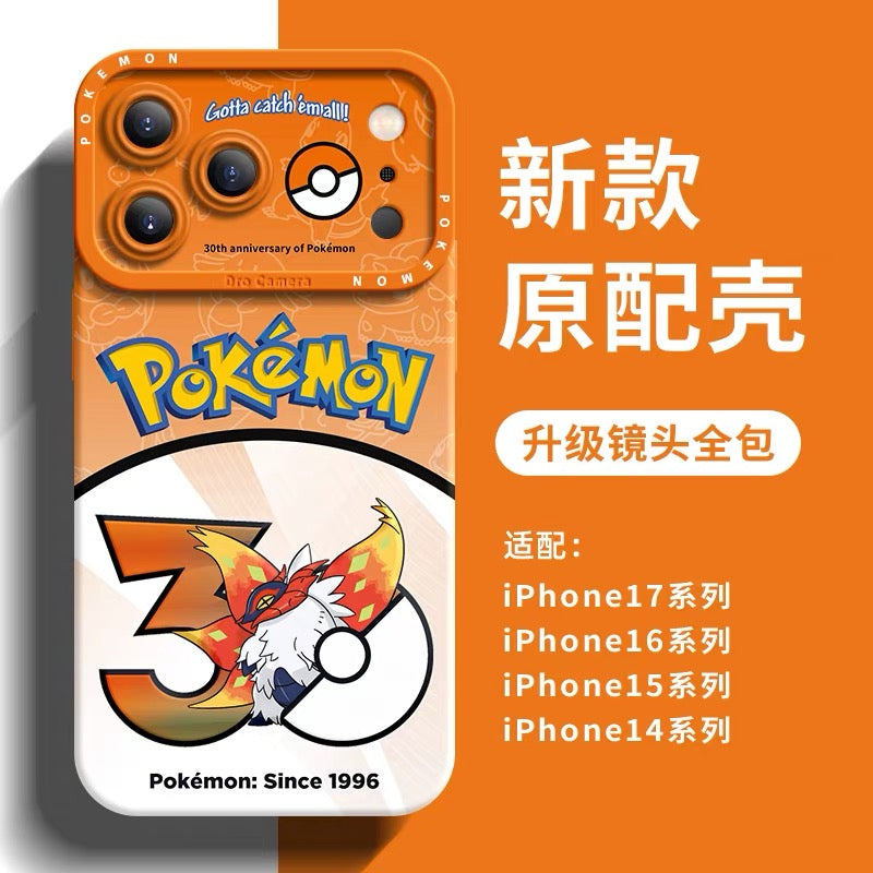 Japanese Cartoon Pokemon Silicone Case Pokemon 30 Anniversary Version Part30 | Morpeko Falinks Walking Wake Dracovish Slither Wing Gouging Fire Raging Bolt Iron Treads Iron Moth 9 Styles - iPhone Case 11 12 13 14 15 16 16e 17 17e Pro Promax 12mini 13mini
