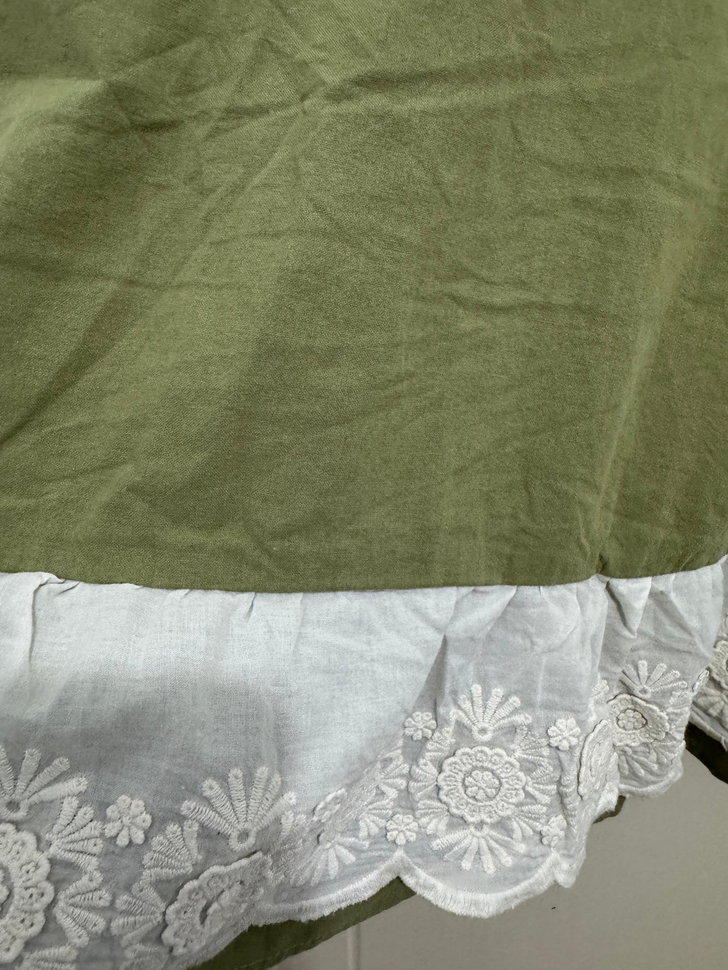 Japanese Fashion Cute Style Mori Series | Green with White Lace Shirt - Kawaii Fashion Items