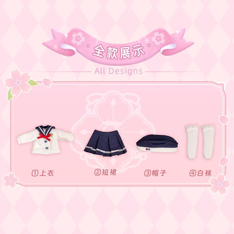 Simon Toys Cosplay Doll Outfits Set Uniform Version | Sailor Uniform Middle School - Original Outfits 1/12 ob11 11cm BJD Doll Ball Joint Doll