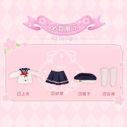 Simon Toys Cosplay Doll Outfits Set Uniform Version | Sailor Uniform Middle School - Original Outfits 1/12 ob11 11cm BJD Doll Ball Joint Doll