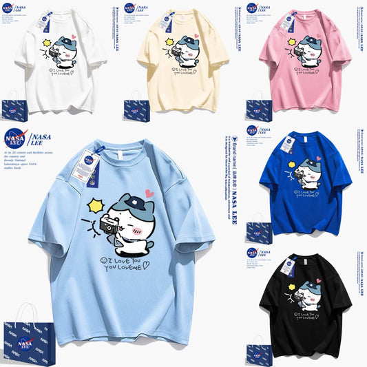 Japanese Cartoon ChiiKawa Casual Style T-Shirt Series | Hachiware Happy Picnic with Camera - Kawaii Fashion Items