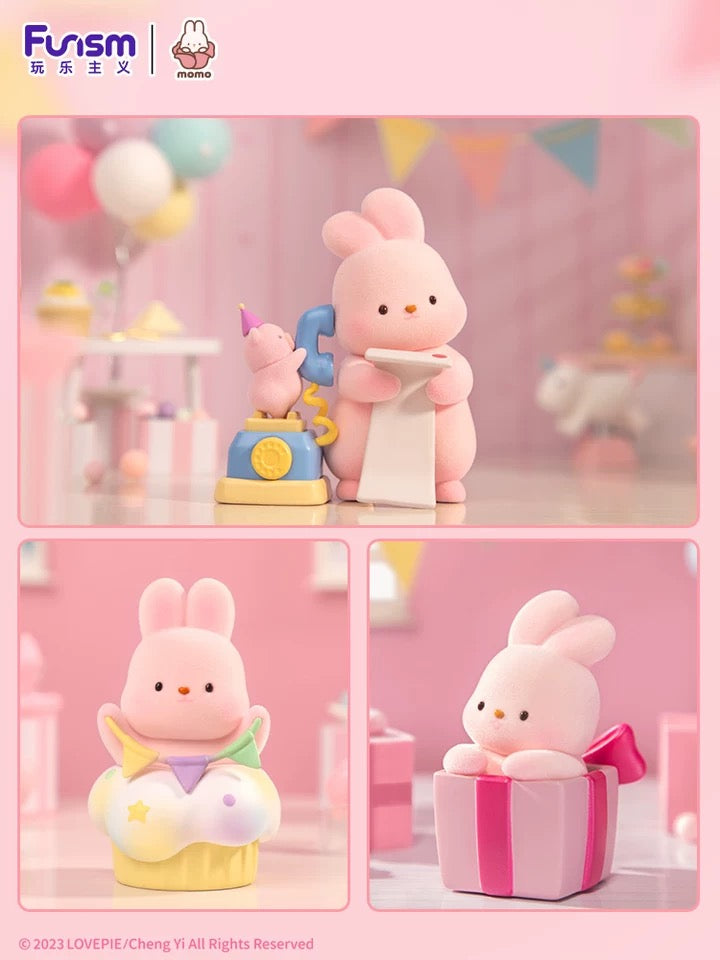 Momo with Bunny Kawaii Lovely Characters | Momo Bunny Anniversary - Toy Collection Mystery Blind Box