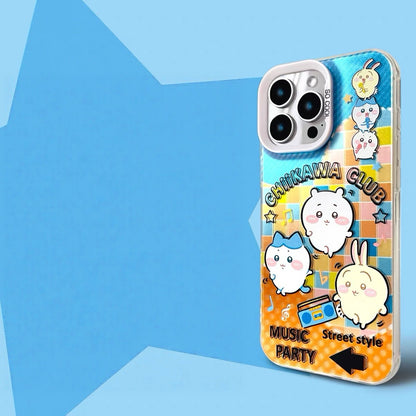 Japanese Cartoon ChiiKawa Club Music Party | Laser Case & Matt Jelly Case - iPhone Case 11 12 13 14 15 16 16e 17 17e Pro Promax