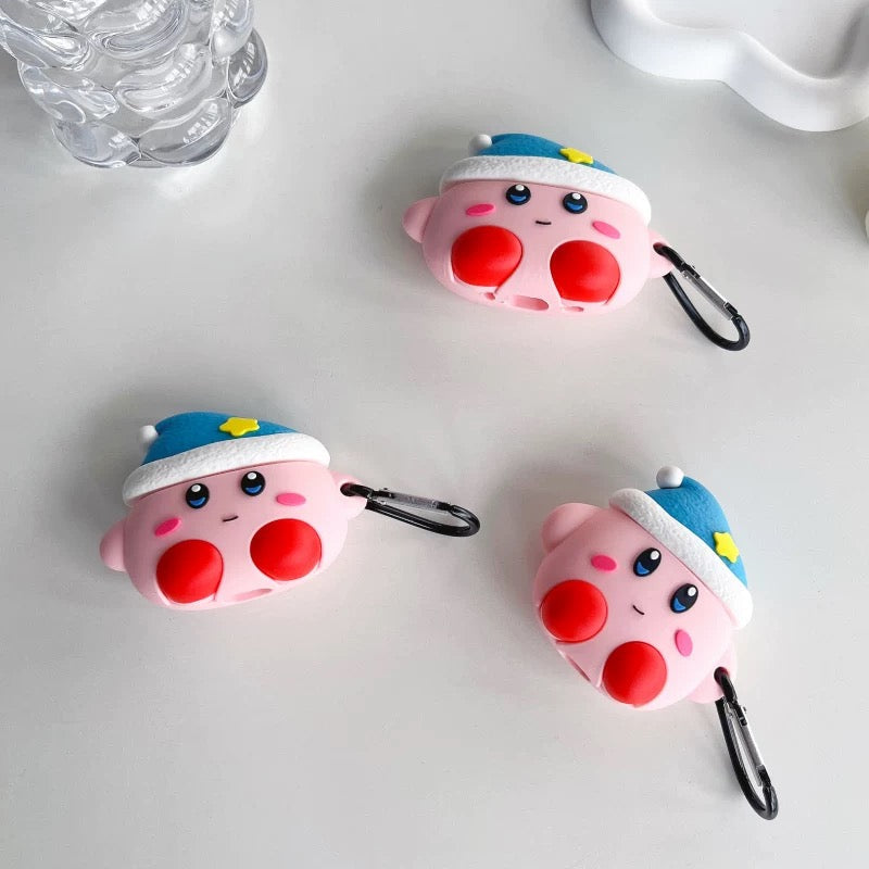 Japanese Cartoon Kirby Adventure | Cosplay Part 1 Chef Buger Shark Hangyodon Jigglypuff - AirPods AirPodsPro AirPods3 AirPods4 Case KawaiiGiftLand