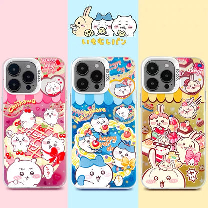 Japanese Cartoon ChiiKawa Happy Day with Sweets Laser Case | ChiiKawa Hachiware Usagi - iPhone Case 11 12 13 14 15 16 16e 17 17e Pro Promax