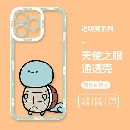 Japan Cartoon Pokemon Cute & Fighting Drawing Style | Pikachu Charmander Squirtle Bulbasaur Charizard Blastoise Venusaur - iPhone Case PLUS SE2 XS XR X 11 12 13 14 15 16 16e 17 17e Pro Promax 12mini 13mini