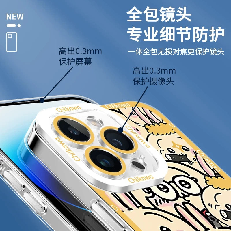 Japanese Cartoon Chiikawa Full Sceen | Chiikawa Hachiware Usagi Momonga Kurimanju - iPhone Case PLUS SE2 XS XR X 11 12 13 14 15 16 16e 17 17e Pro Promax 12mini 13mini