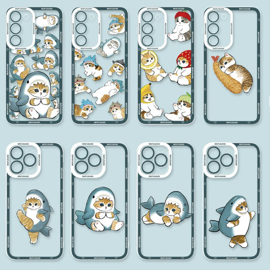 Japanese Cartoon Mofusand | Shark Ocean Fruit Fried Shrimp 8 Styles - Phone Case Samsung Galaxy S26 S25 S24 S23 S22 S21 FE Ultra Edge