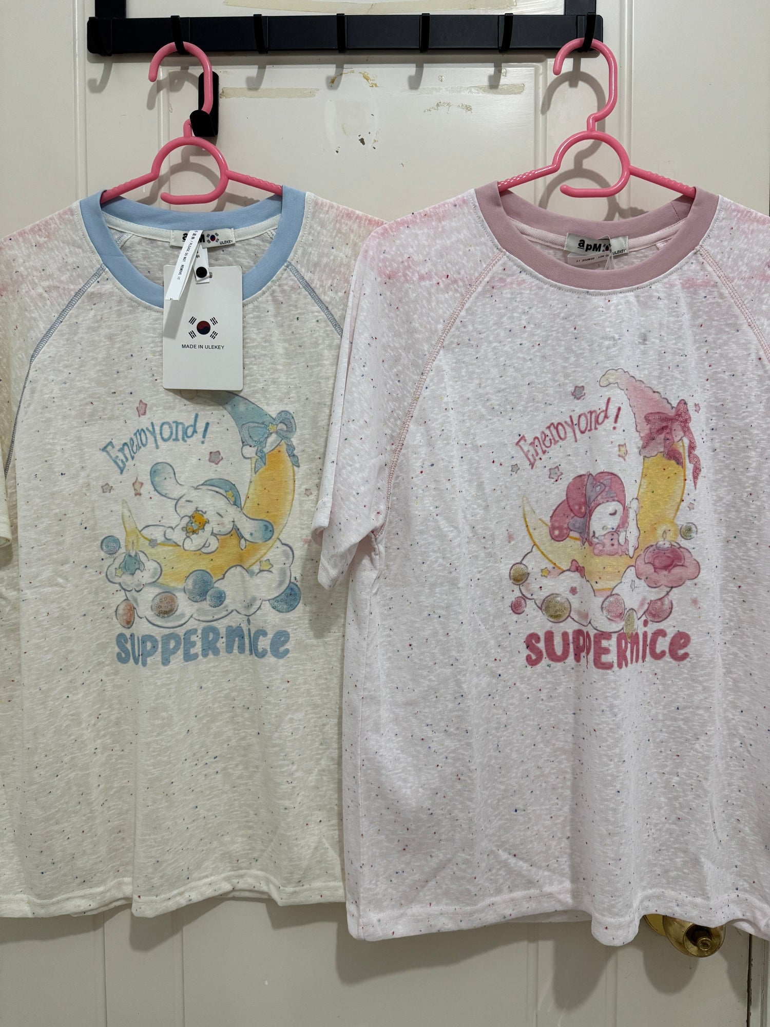 Korean Fashion Cute Cartoon Style T-Shirt Series | Bling Bling Embroidery Sweet Dream My Melody Cinnamoroll - Kawaii Fashion Items