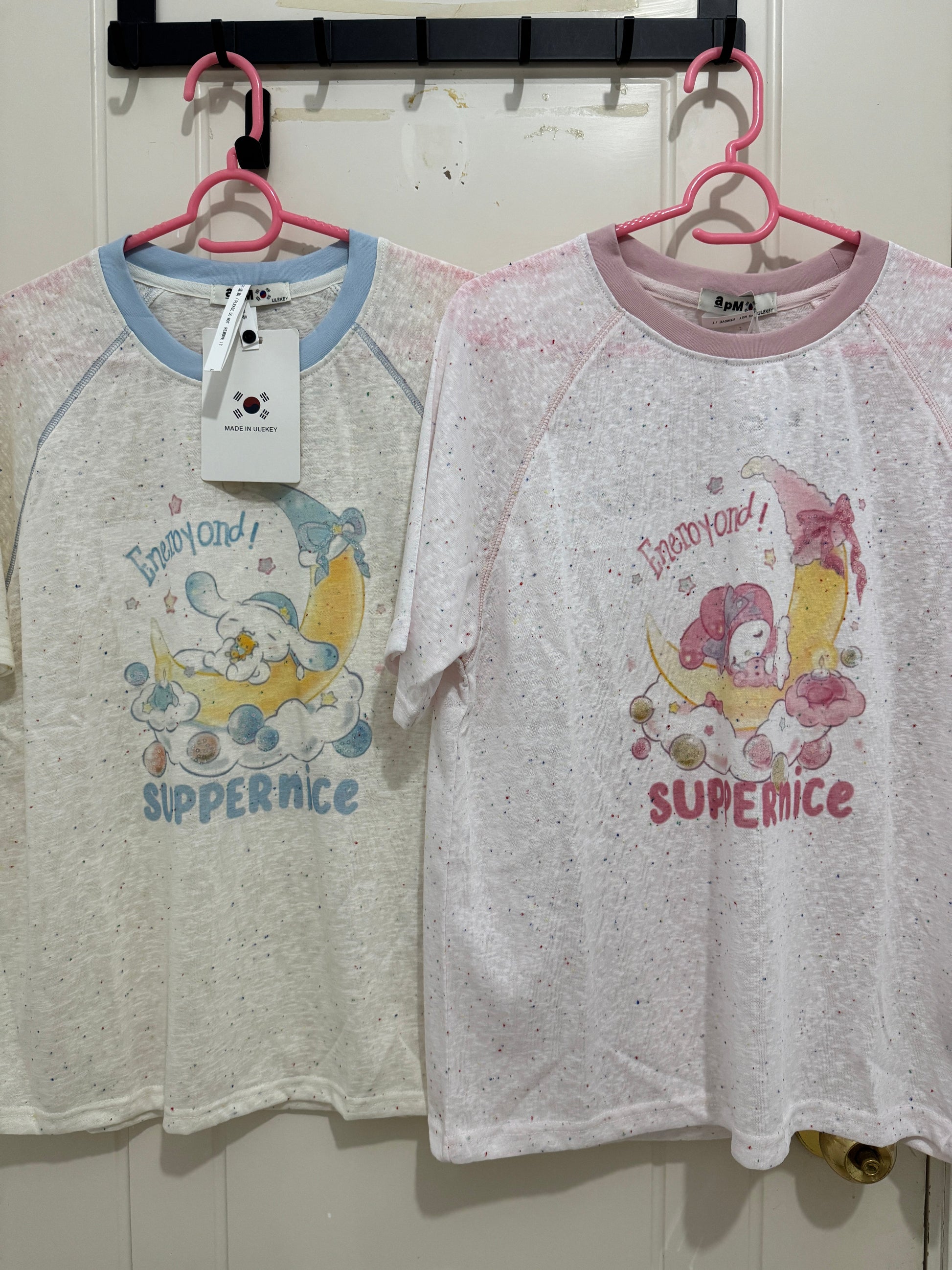 Korean Fashion Cute Cartoon Style T-Shirt Series | Bling Bling Embroidery Sweet Dream My Melody Cinnamoroll - Kawaii Fashion Items