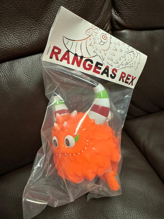 Thelittlehut Japan Artist t9g | Rangeas Rex Jr. Lollipop Orange - Sofubi Figure Soft Vinyl Rare KawaiiGiftLand