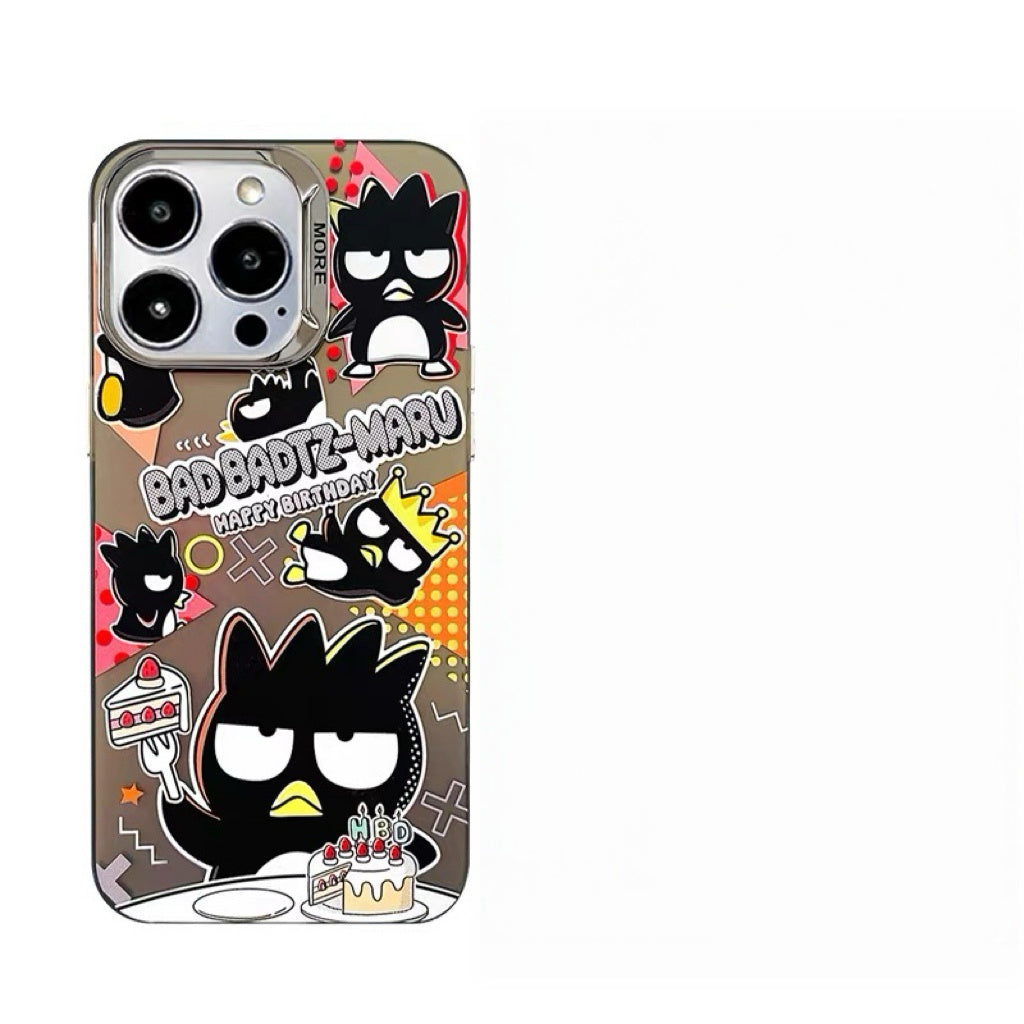 Japanese Cartoon Bad Badtz Maru XO Laser Case | Happy Birthday Version - iPhone Case 11 12 13 14 15 16 16e 17 17e Pro Promax