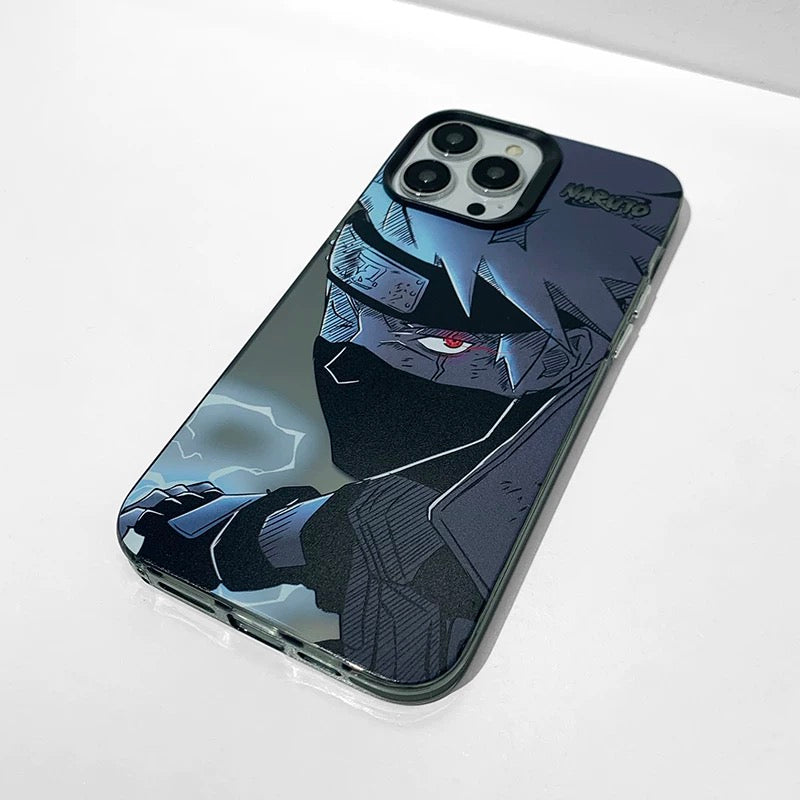 Japanese Anime Naruto Ninja | Laser Kakashi - iPhone Case 7 8 PLUS XS XR X 11 12 13 14 15 16 Pro Promax SE3 SE2 KawaiiGiftLand