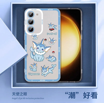 Japanese Cartoon Pokemon Case Eevee Evolution Cute Emo Version | Eevee Vaporeon Jolteon Flareon Espeon Umbreon Leafeon Glaceon Sylveon 9 Styles  - Phone Case Samsung Galaxy S26 S25 S24 S23 S22 S21 FE Ultra Edge