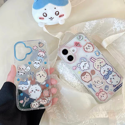 Japanese Cartoon ChiiKawa Gittler Colour Clear Case | Happy Group - Phone Case Samsung Galaxy S26 S25 S24 S23 S22 S21 FE Ultra Edge