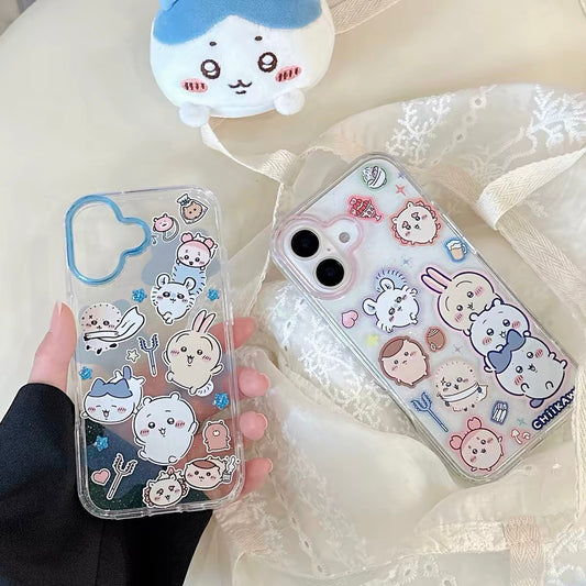Japanese Cartoon ChiiKawa Gittler Colour Clear Case | Happy Group - Phone Case Samsung Galaxy S26 S25 S24 S23 S22 S21 FE Ultra Edge