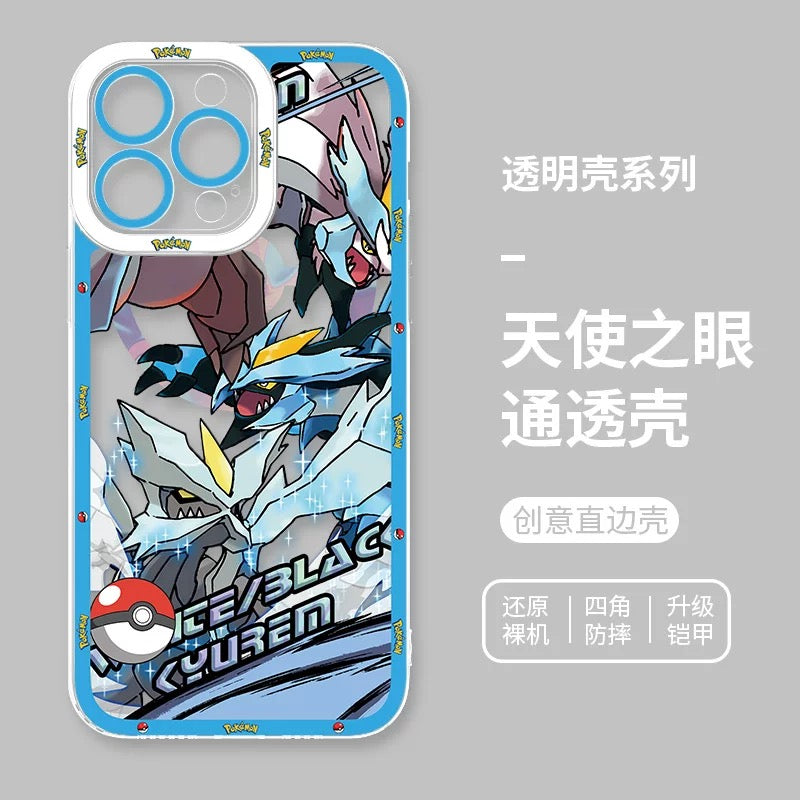 Japan Cartoon Pokemon Mega Evolution Anime | Dialga Kyurem Palkia Reshiram Zekrom - iPhone Case PLUS SE2 XS XR X 11 12 13 14 15 16 16e 17 17e Pro Promax 12mini 13mini