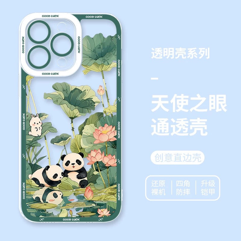 Cute Animal Panda | Season Times - iPhone Case PLUS SE2 XS XR X 11 12 13 14 15 16 16e 17 17e Pro Promax 12mini 13mini