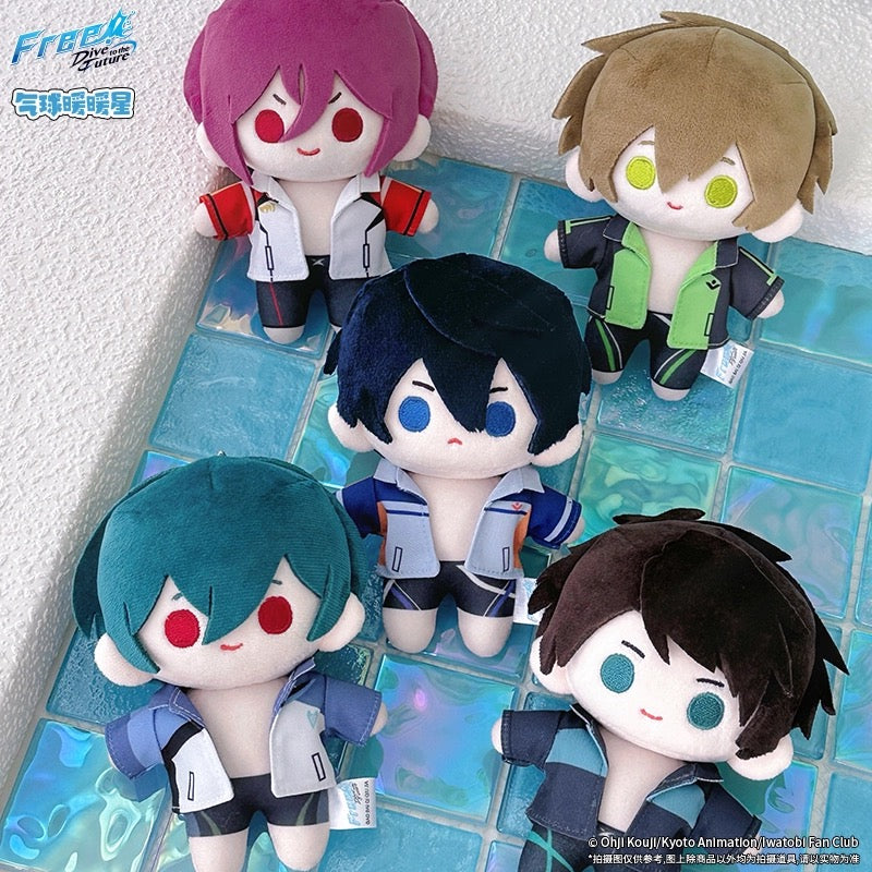 Japanese Anime Free! Iwatobi Swim Club Swimsuit Keychain | Haruka Makoto Rin Kirishima Sosuke Cute Kawaii 10cm Q Bean Doll - Cute Kawaii Item