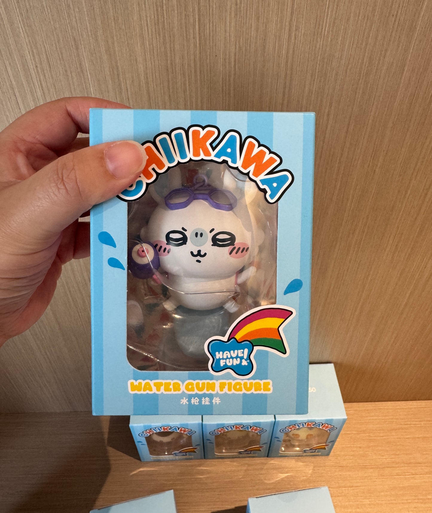 ChiiKawa X Miniso Hot Summer Series | ChiiKawa Hachiware Usagi Momonga Kurimanju Rakko Shisa Playing Water Gun Cute Plastic Doll Keychain - Kawaii Items Room Decoration Doll