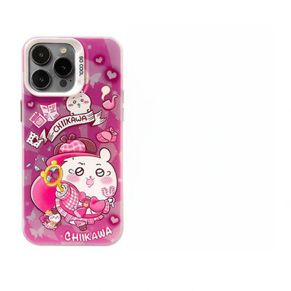 Japanese Cartoon ChiiKawa Detective Laser Case | ChiiKawa Hachiware Usagi Momonga - iPhone Case 11 12 13 14 15 16 16e 17 17e Pro Promax
