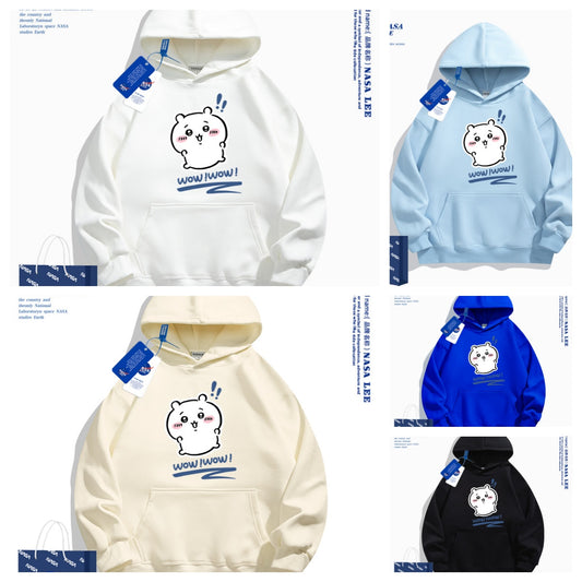 Japanese Cartoon ChiiKawa Casual Style Hoodie Series | Chiikawa Wow - Kawaii Fashion Items