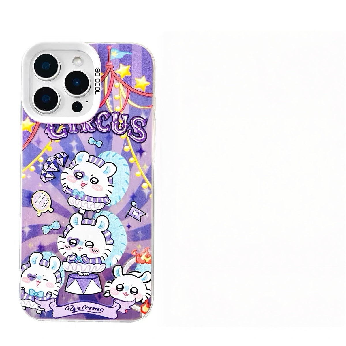 Japanese Cartoon ChiiKawa Circus Laser Case | ChiiKawa Hachiware Usagi Momonga - iPhone Case 11 12 13 14 15 16 16e 17 17e Pro Promax