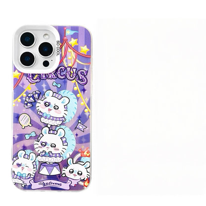 Japanese Cartoon ChiiKawa Circus Laser Case | ChiiKawa Hachiware Usagi Momonga - iPhone Case 11 12 13 14 15 16 16e 17 17e Pro Promax