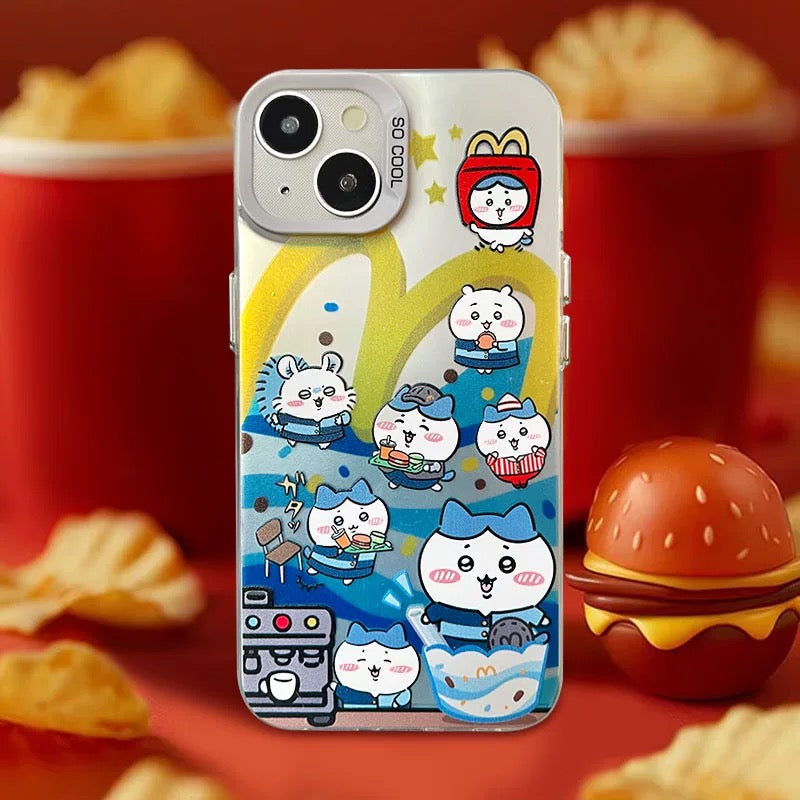 Japanese Cartoon ChiiKawa | Fast Food Waiter ChiiKawa Hachiware - iPhone Case 11 12 13 14 15 16 Pro Promax