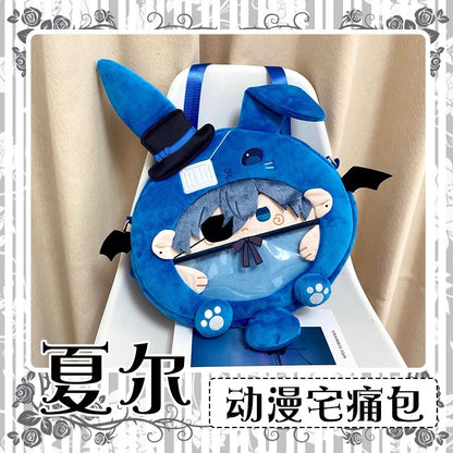 Japanese Anime Black Butler Kuro Shitsuji | Ciel Phantomhive with Rabbit Doll Ear Plush Cute Icon Itabag Backpack and Crossbody Bag - Cute Kawaii Item