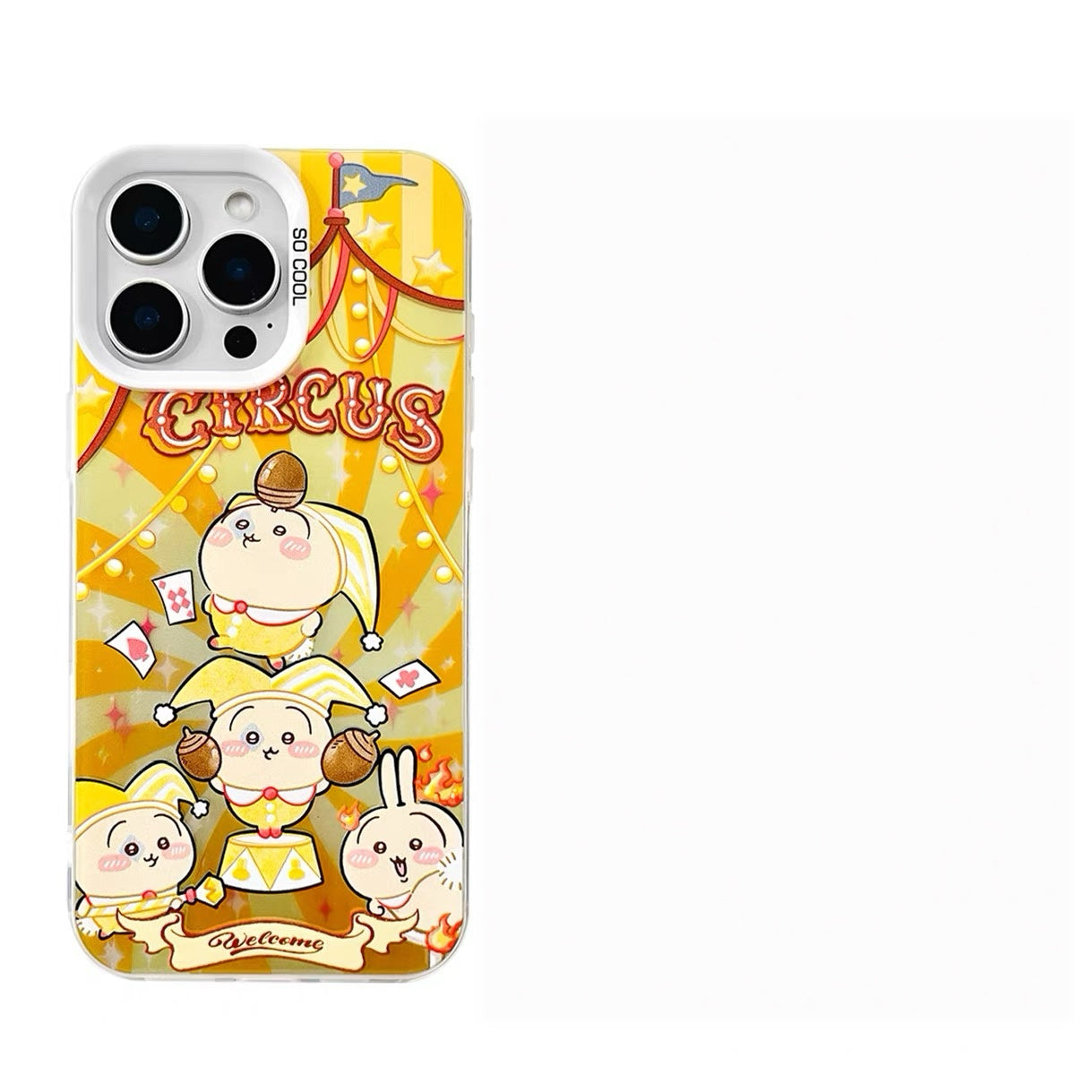 Japanese Cartoon ChiiKawa Circus Laser Case | ChiiKawa Hachiware Usagi Momonga - iPhone Case 11 12 13 14 15 16 16e 17 17e Pro Promax