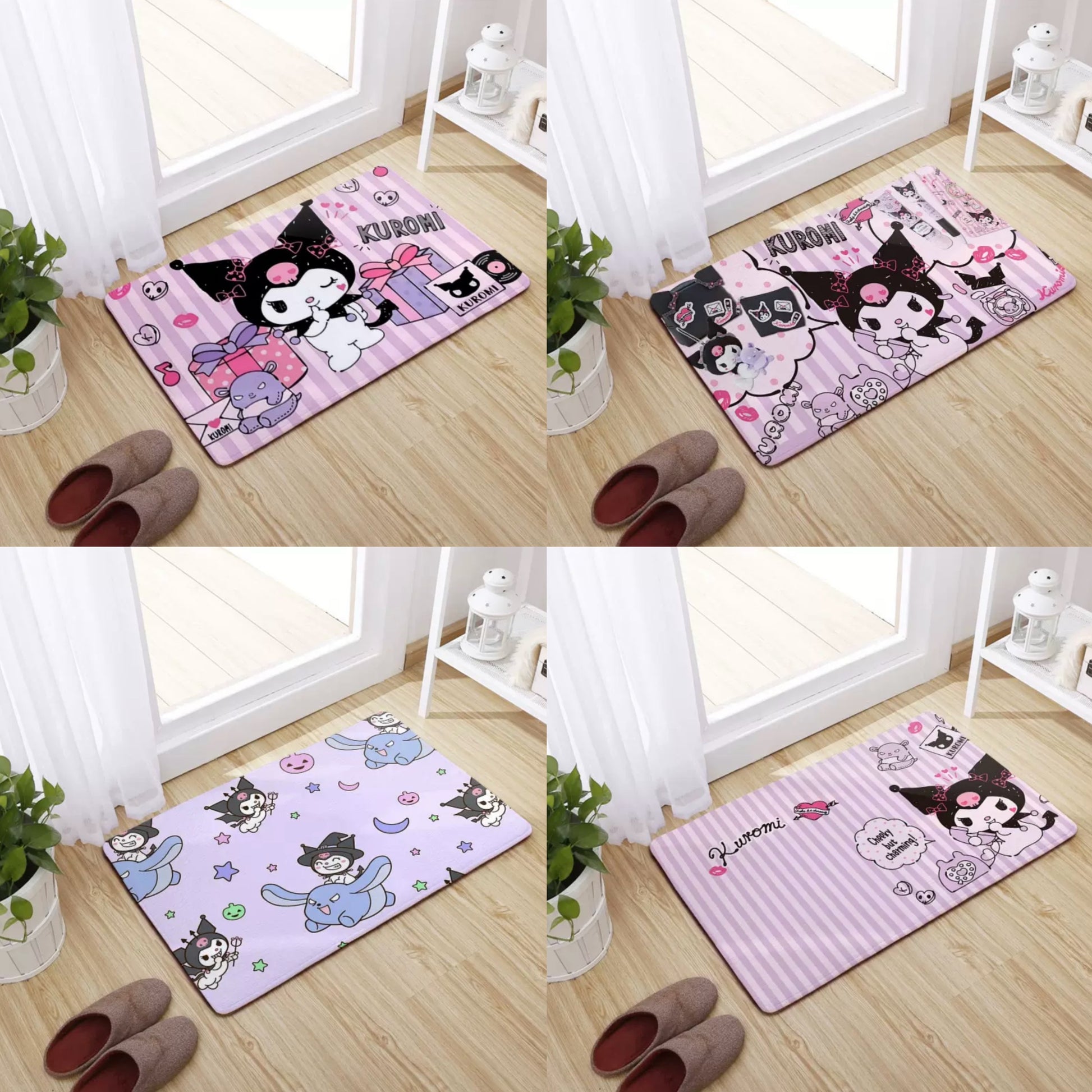 Japanese Cartoon Kuromi Soft Floor Mat | Sweet Daily - Kawaii Room Decoration items Cute Things