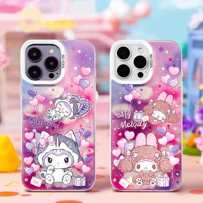 Japanese Cartoon Sanrio Cute Puppy Laser Case | My Melody Kuromi Styles - iPhone Case 11 12 13 14 15 16 16e 17 17e Pro Promax