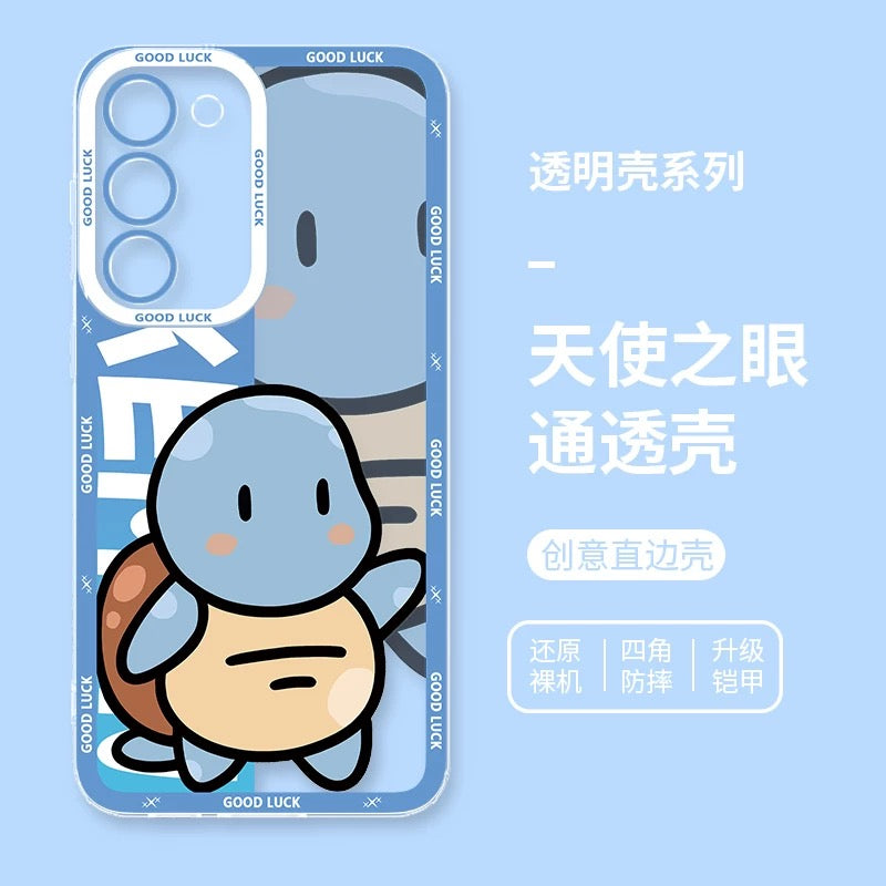 Japan Cartoon Pokemon Fatty Cute Drawing | Pikachu Gengar Squirtle Psyduck Bulbasaur Charmander Eevee Gible - Phone Case Samsung Galaxy S26 S25 S24 S23 S22 S21 FE Ultra