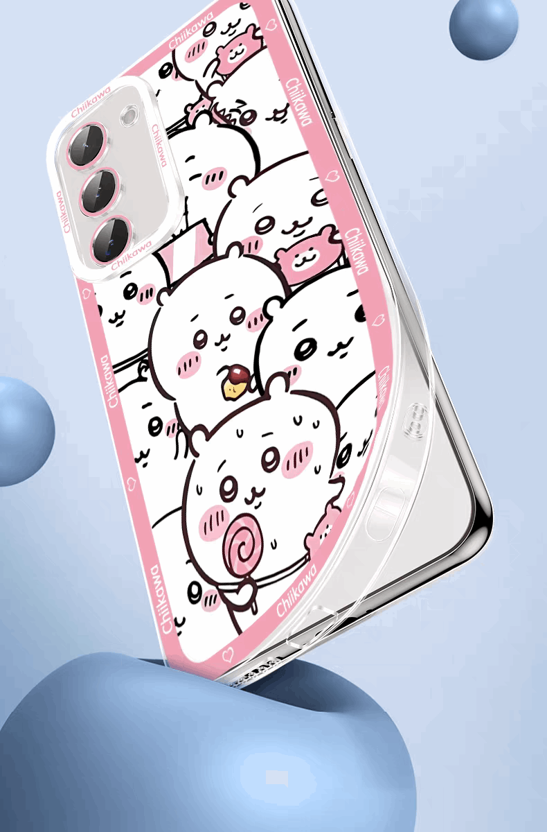 Japanese Cartoon Chiikawa Full Sceen | Hachiware - Phone Case Samsung Galaxy S25 S24 S23 S22 S21 FE Ultra Edge